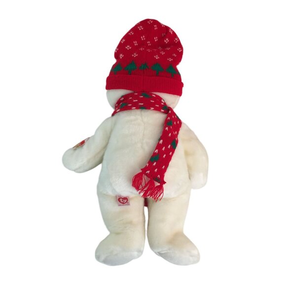 Ty Beanie Buddy Snowboy Plush 14" Snowman Christmas Red Hat Scarf Vintage 1999 - Picture 4 of 9